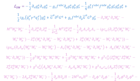 Lagrange Standard Model Equation Formula Sheet