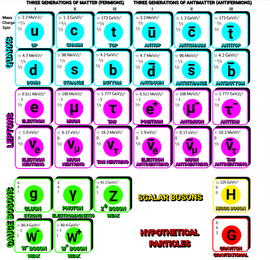 Standard Model of Matter Graphic Light