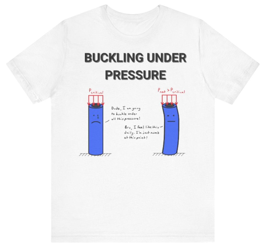 Funny Engineering Shirt: Buckling Under Pressure 