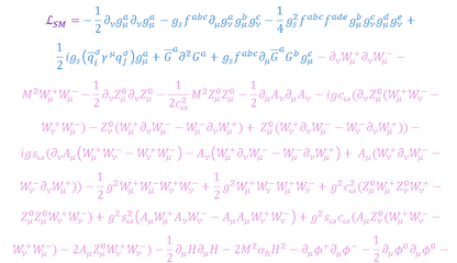Lagrange Standard Model Equation Formula Sheet