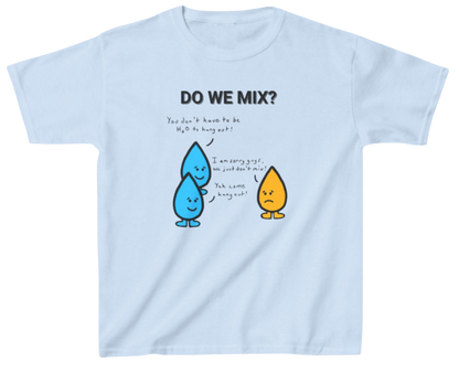 Funny Engineering Kid's Shirt: Oil and Water Light Blue