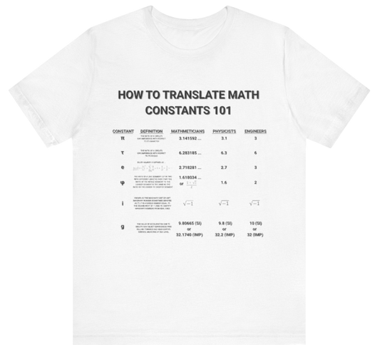 Math Shirt: Math Constants Light