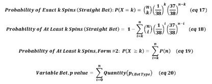 Games of Math Part III: The Mathematics of Roulette Formula Sheet