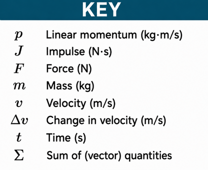 Classical Physics Part 3: Momentum and Impulse Formula Sheet