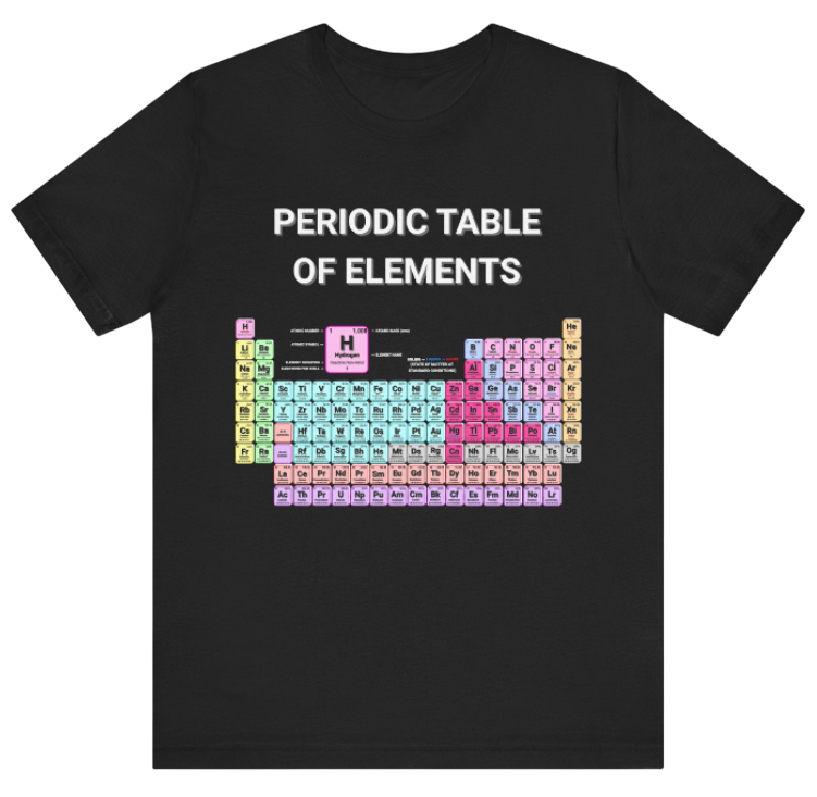 Science Shirt: Periodic Table of Elements Black