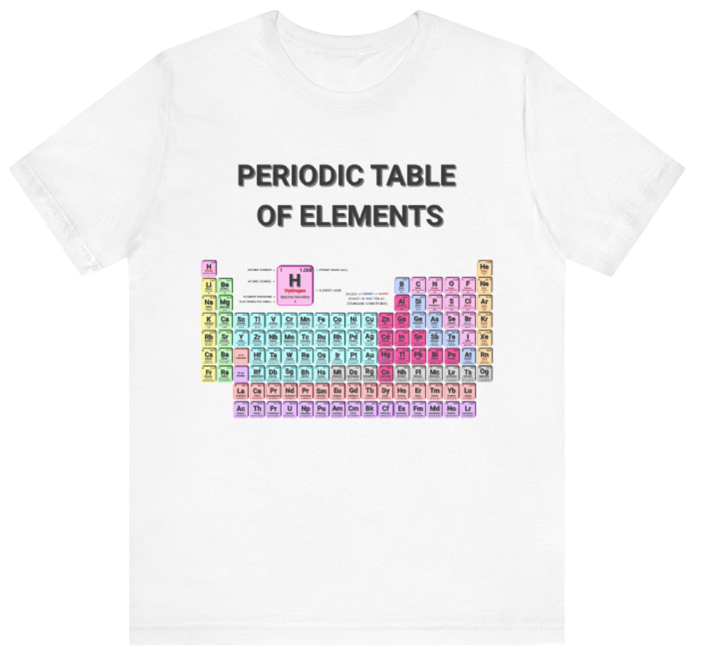 Science Shirt: Periodic Table of Elements White