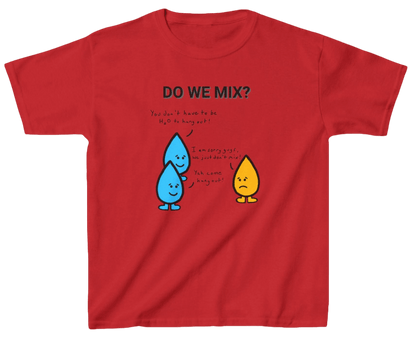 Funny Engineering Kid's Shirt: Oil and Water Red