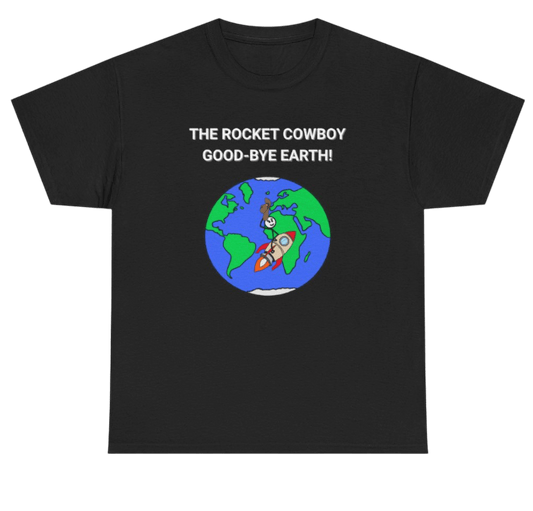 Funny Science Shirt: Rocket Cowboy Black