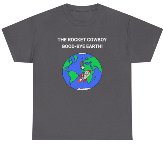 Funny Science Shirt: Rocket Cowboy Grey