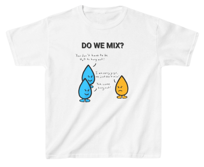Funny Engineering Kid's Shirt: Oil and Water White
